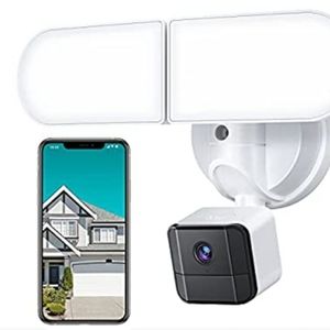 Floodlight Camera, 2.4G WiFi Camera Outdoor 2500-Lumens Brightness with Motion